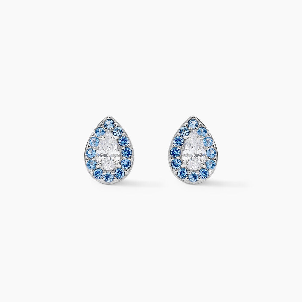 Boucles D'oreilles Puces Argent Blanc Tania Oxydes De Zirconium - Puces Femme | Marc Orian