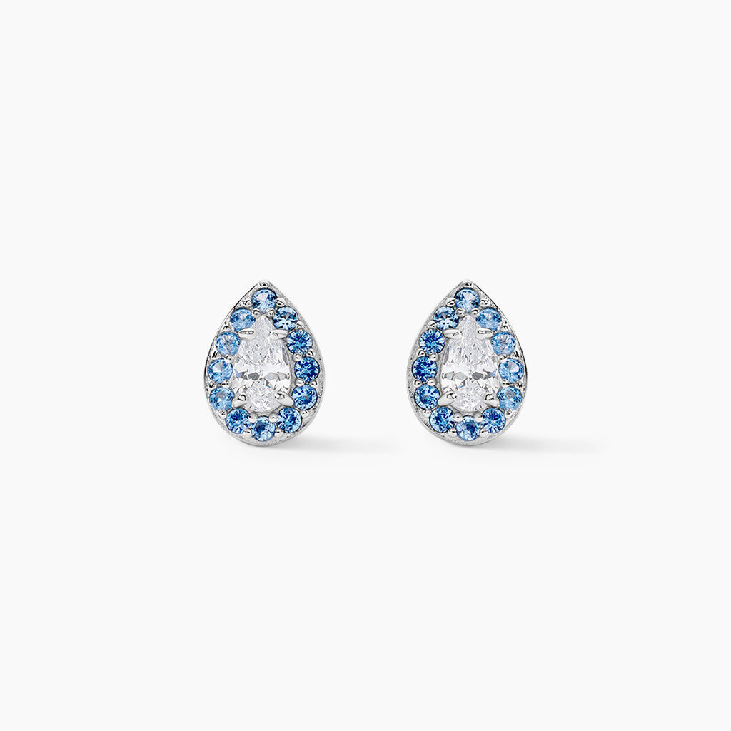 Boucles D'oreilles Puces Argent Blanc Tania Oxydes De Zirconium - Puces Femme | Marc Orian