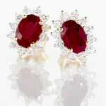 Boucles D'oreilles Or Jaune Rubis Diamants - Boucles d'oreilles mariage Femme | Marc Orian