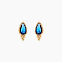 Boucles D'oreilles Puces Marika Plaqué Or Doré Pierre D'imitation