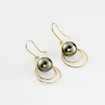 Boucles D'oreilles Pendantes Martyna Or Jaune Perle De Tahiti - Pendantes Femme | Marc Orian