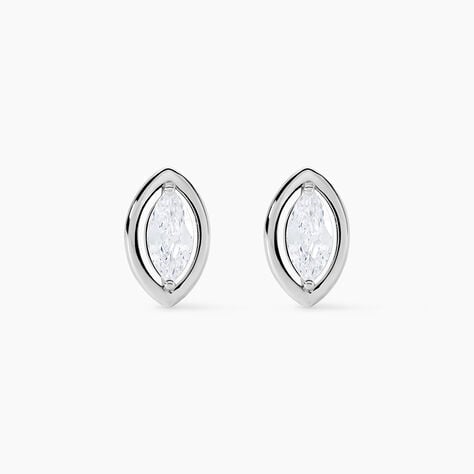 Boucles D'oreilles Puces Arone Argent Blanc Oxyde De Zirconium - Pendantes Femme | Marc Orian