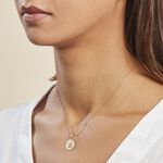 Pendentif Ange Rond Cisele Or Jaune - M&eacute;dailles et m&eacute;daillons Famille | Marc Orian