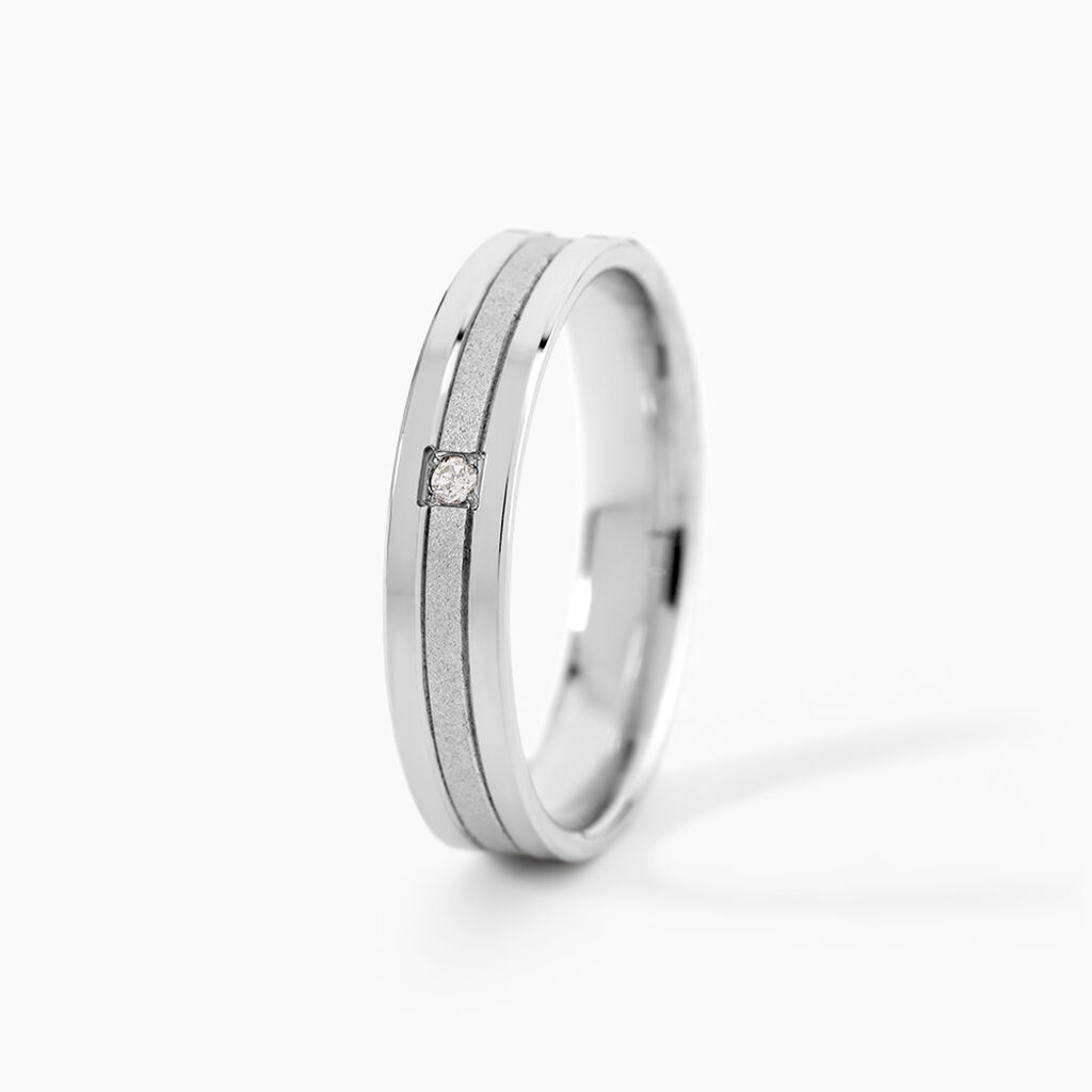 Alliance Juni Or Blanc Diamant - Alliances duo Unisex | Marc Orian