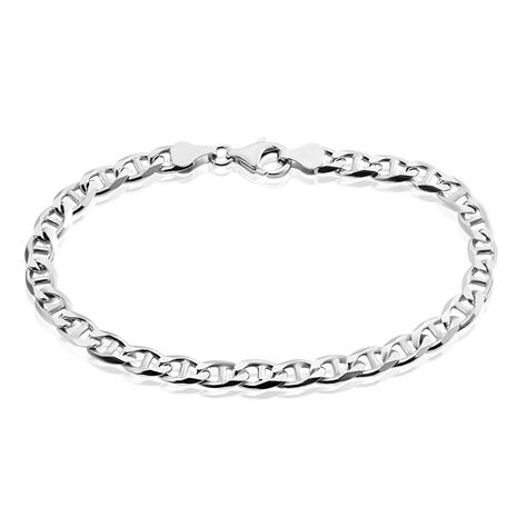 Bracelet Piato Marine Argent Blanc - Bracelets mailles Homme | Marc Orian
