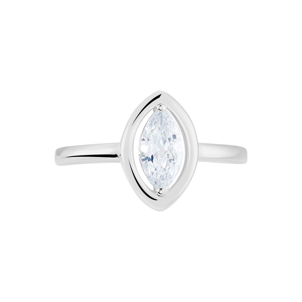 Bague Aron Argent Blanc Oxyde De Zirconium - Bijoux fantaisie Femme | Marc Orian