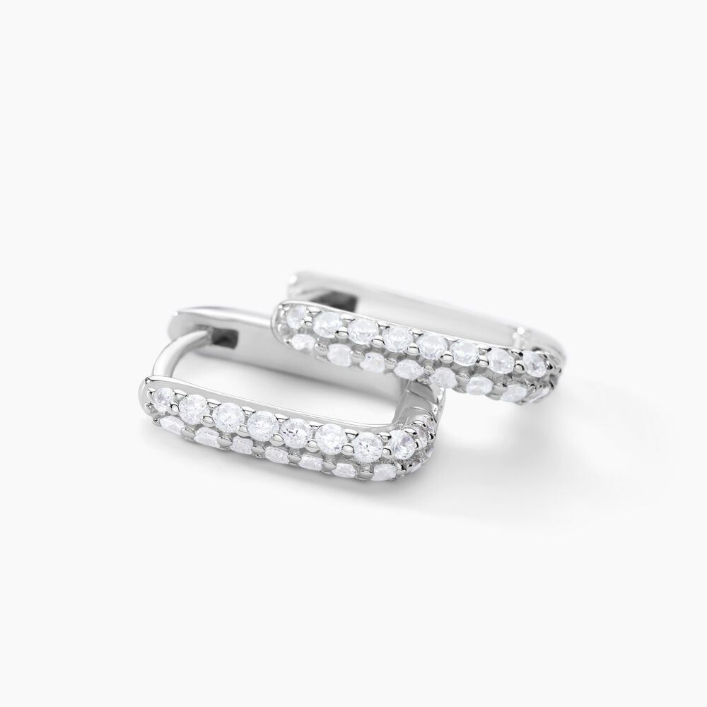 Creoles Rio Argent Blanc Oxyde De Zirconium - Cr&eacute;oles Femme | Marc Orian