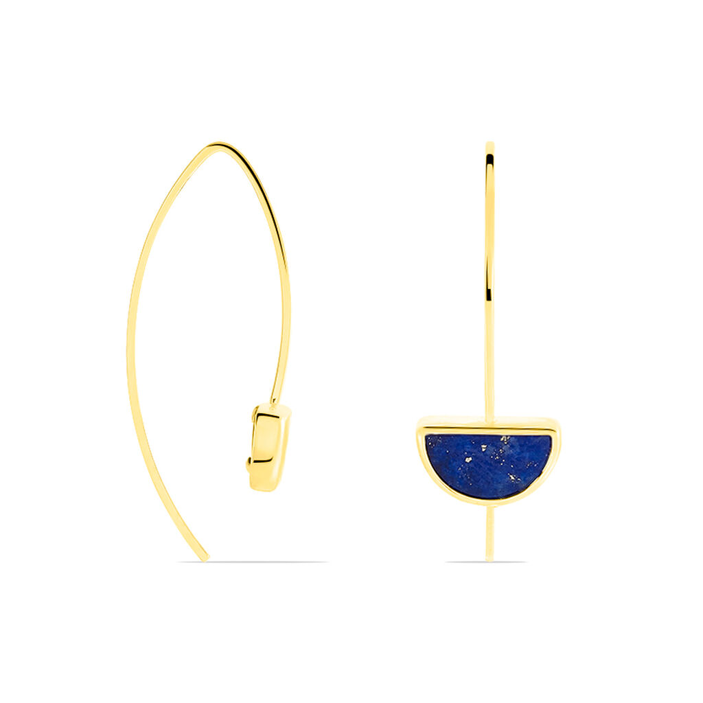 Boucles D'oreilles Pendantes Florica Or Jaune Lapis Lazuli - Boucles d'oreilles Pendantes Femme | Marc Orian