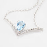 Collier Marlene Or Blanc Topaze Et Oxyde De Zirconium - Colliers avec pierres Femme | Marc Orian