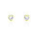 Boucles D'oreilles Puces Coeur Serti Clos Or Jaune Oxyde De Zirconium - Puces Femme | Marc Orian