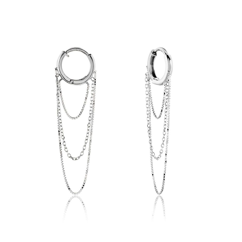 Créoles Argent Blanc Olavi - Créoles Femme | Marc Orian