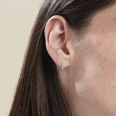Créoles Anemone Argent Blanc Oxyde De Zirconium - Boucles d'oreilles Créoles Femme | Marc Orian