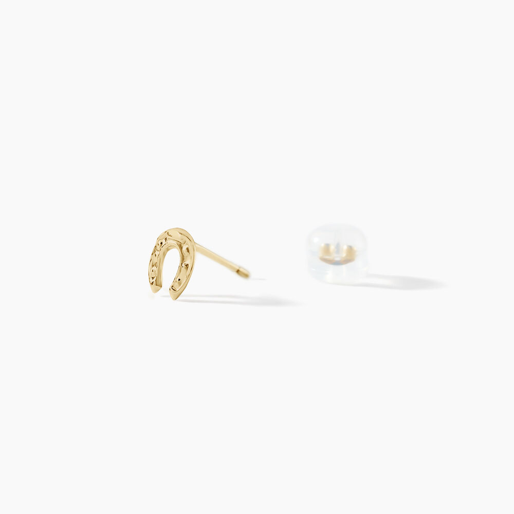 Boucles D'oreilles Puces Freyia Cheval Or Jaune - Puces Famille | Marc Orian