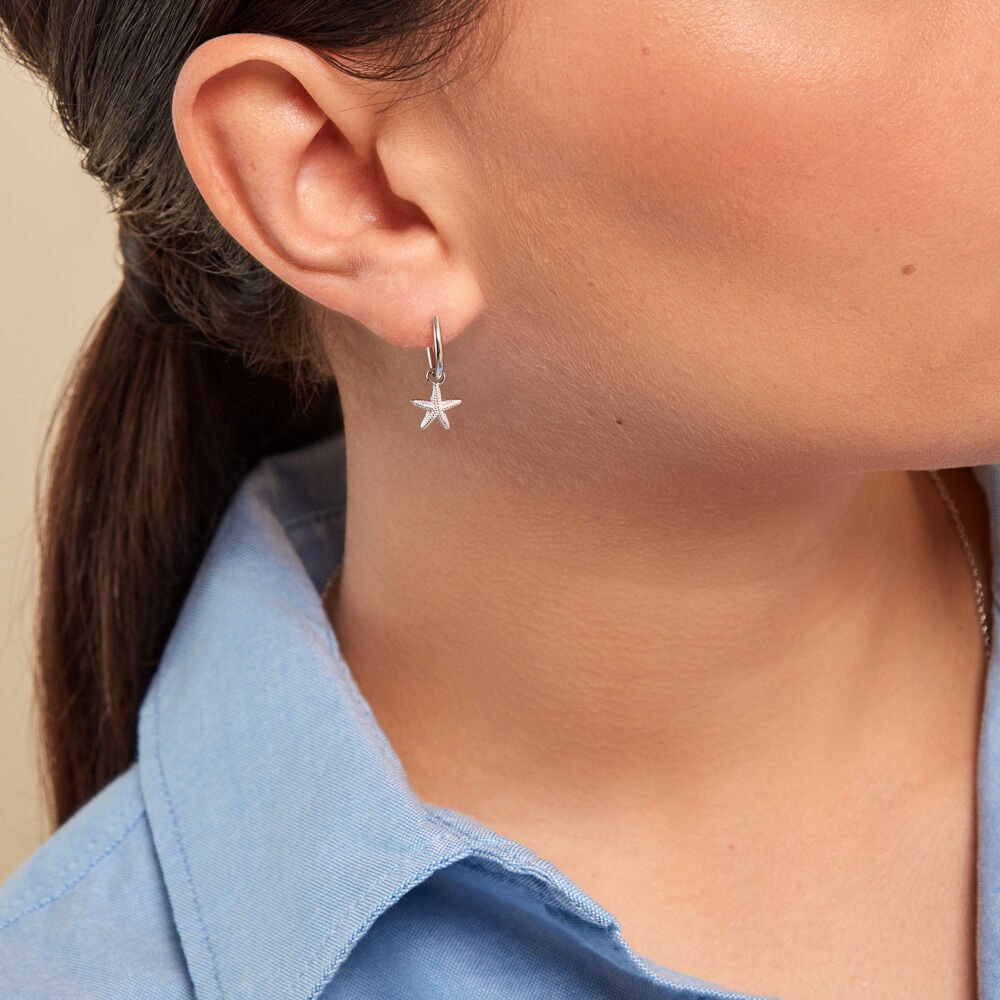 Créoles Lupita Argent Blanc - Nouveautés Femme | Marc Orian