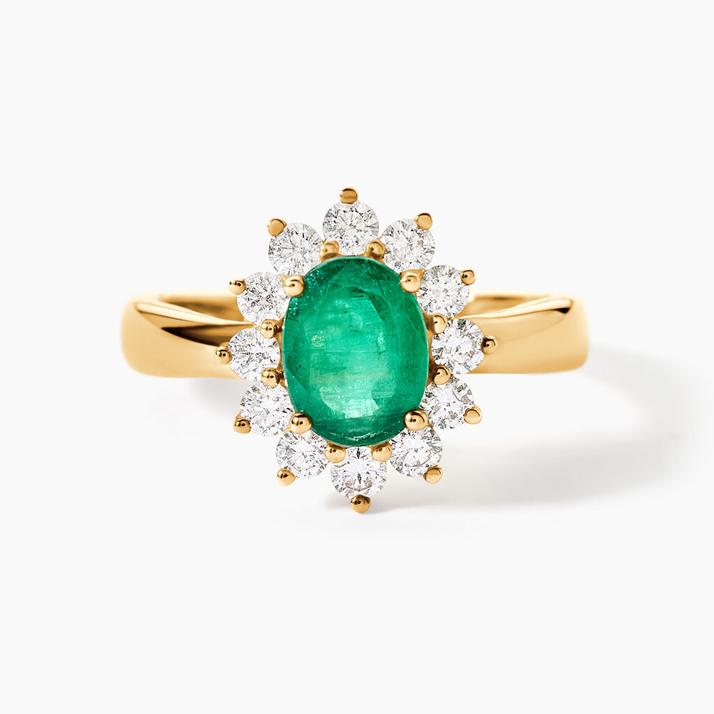Bague Vladimir Or Jaune Emeraude Diamants - Bagues vintage Femme | Marc Orian