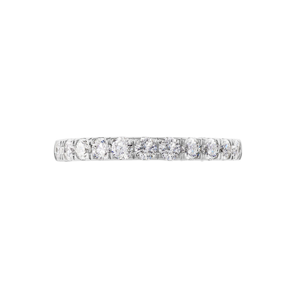 Demi Alliance Pristina Or Blanc Diamant Synthétique - Alliances avec pierres Femme | Marc Orian