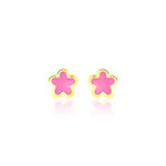 Boucles D'oreilles Puces Damia Fleur Or Jaune Nacre - Puces Enfant | Marc Orian