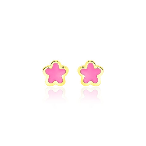 Boucles D'oreilles Puces Damia Fleur Or Jaune Nacre - Puces Enfant | Marc Orian