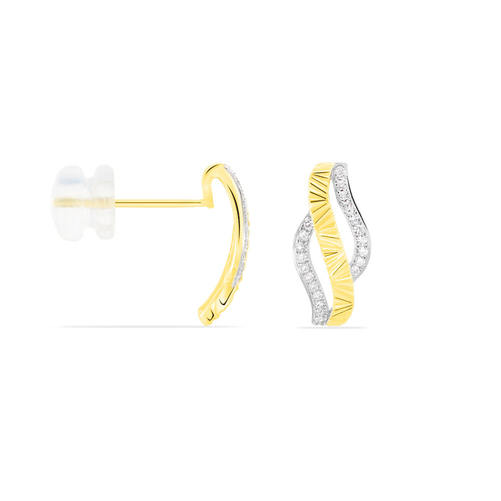 Boucles D'oreilles Puces Bathilde Or Jaune Diamant -  Femme | Marc Orian