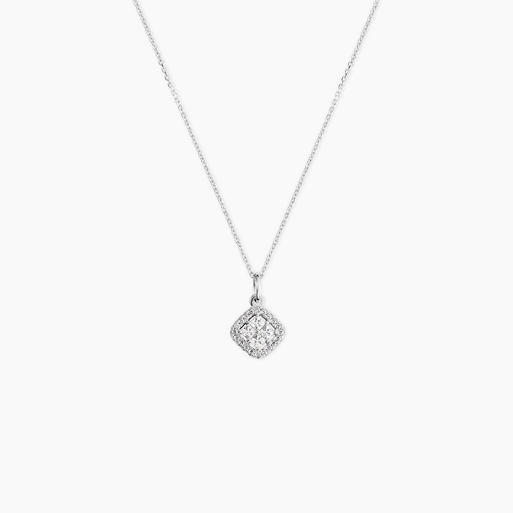 Collier Justina Argent Blanc Oxyde De Zirconium - Colliers avec pierres Femme | Marc Orian