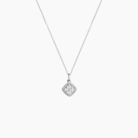 Collier Justina Argent Blanc Oxyde De Zirconium - Colliers avec pierres Femme | Marc Orian