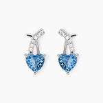 Boucles D'oreilles Puces Avalon Argent Blanc Oxyde De Zirconium - Puces Femme | Marc Orian