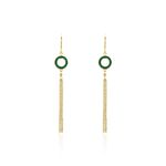 Boucles D'oreilles Pendantes L'incessante Or Jaune Malachite - Pendantes Femme | Marc Orian