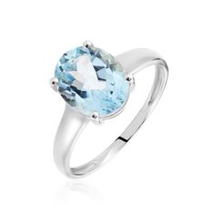 Bague Isabell Or Blanc Topaze Bleu Sky - Bagues Femme | Marc Orian