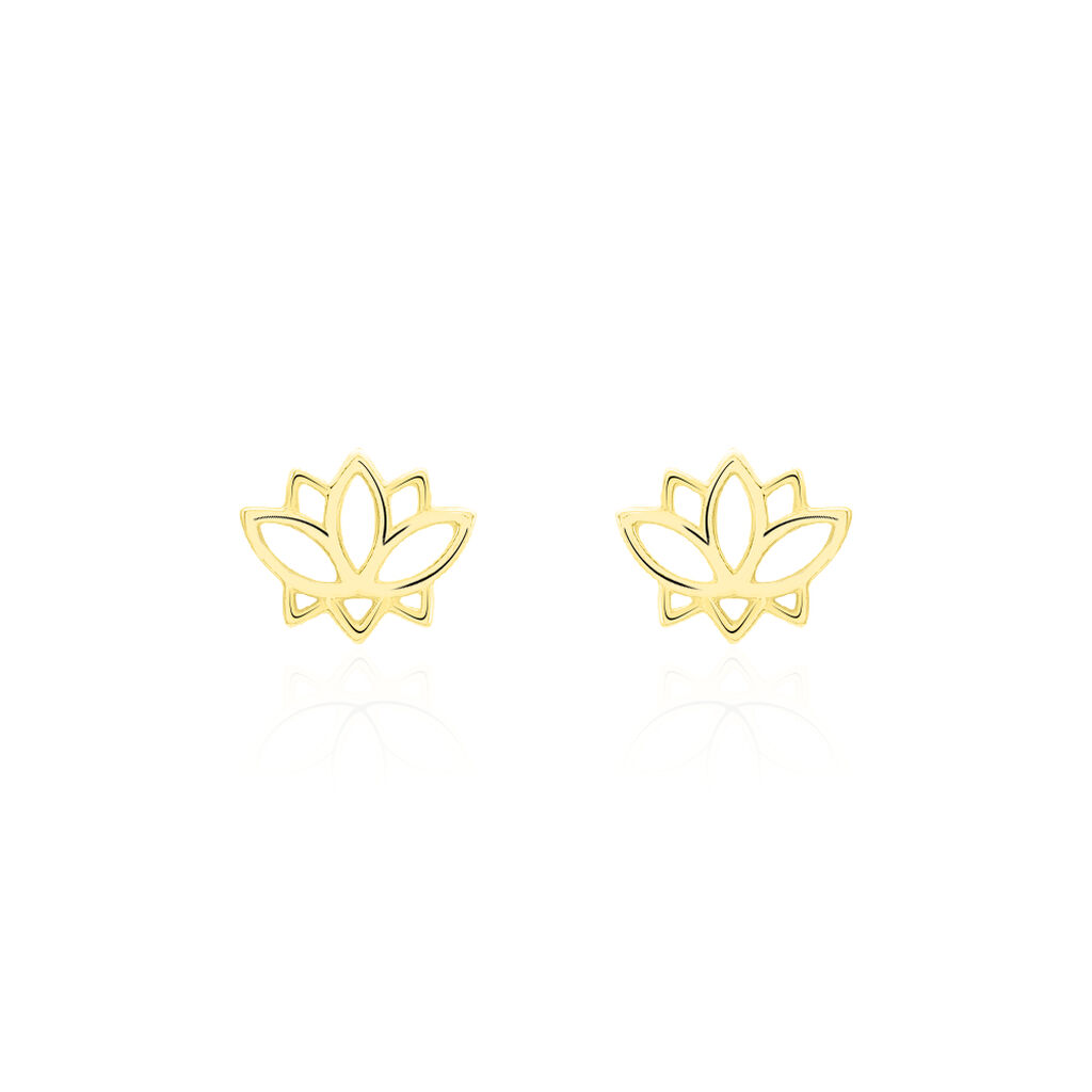 Boucles D'oreilles Puces Franny Fleur De Lotus Or Jaune - Puces Femme | Marc Orian