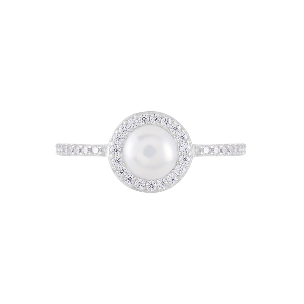 Bague Argent Blanc Suada Perle De Culture Oxyde De Zirconium - Bagues vintage Femme | Marc Orian