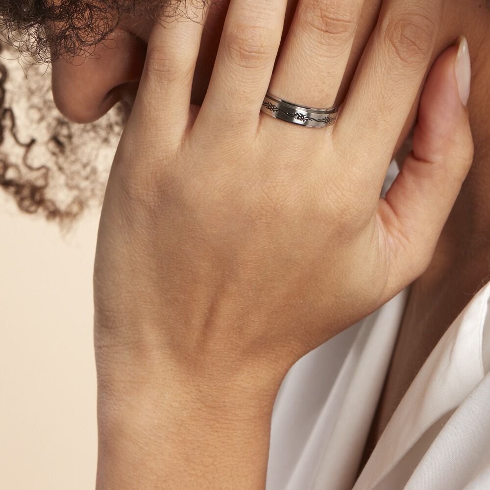 Bague Acier Blanc Lucas - Bagues grosses Femme | Marc Orian