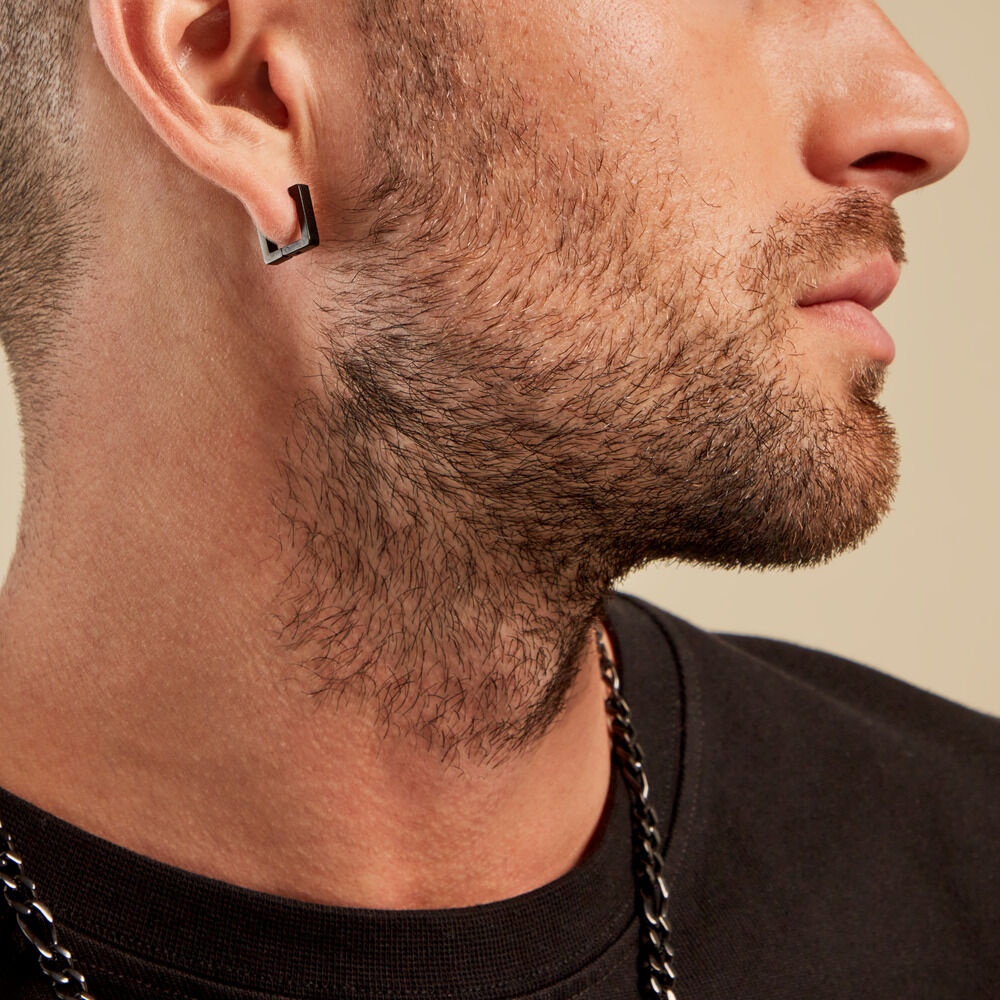 Créole Unitaire Amalfi Acier Noir - Piercings d'oreilles Homme | Marc Orian