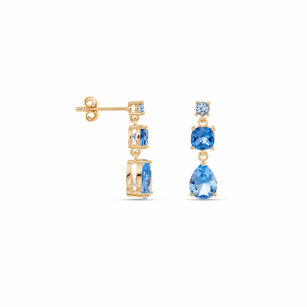 Boucles D'oreilles Pendantes Huffie Plaqué Or Jaune Pierre D'imitation - Pendantes Femme | Marc Orian