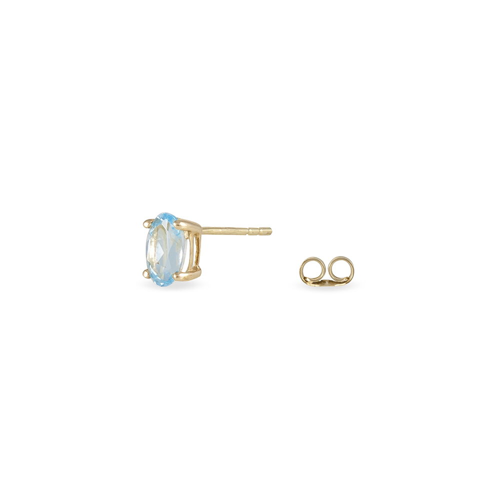 Boucles D'oreilles Puces Elea Serti Griffe Or Jaune Topaze - Puces Femme | Marc Orian