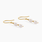 Boucles D'Oreilles Pendantes Pearly Argent Dor&eacute; A L'Or 750/1000 Perle De Culture - Pendantes  | Marc Orian