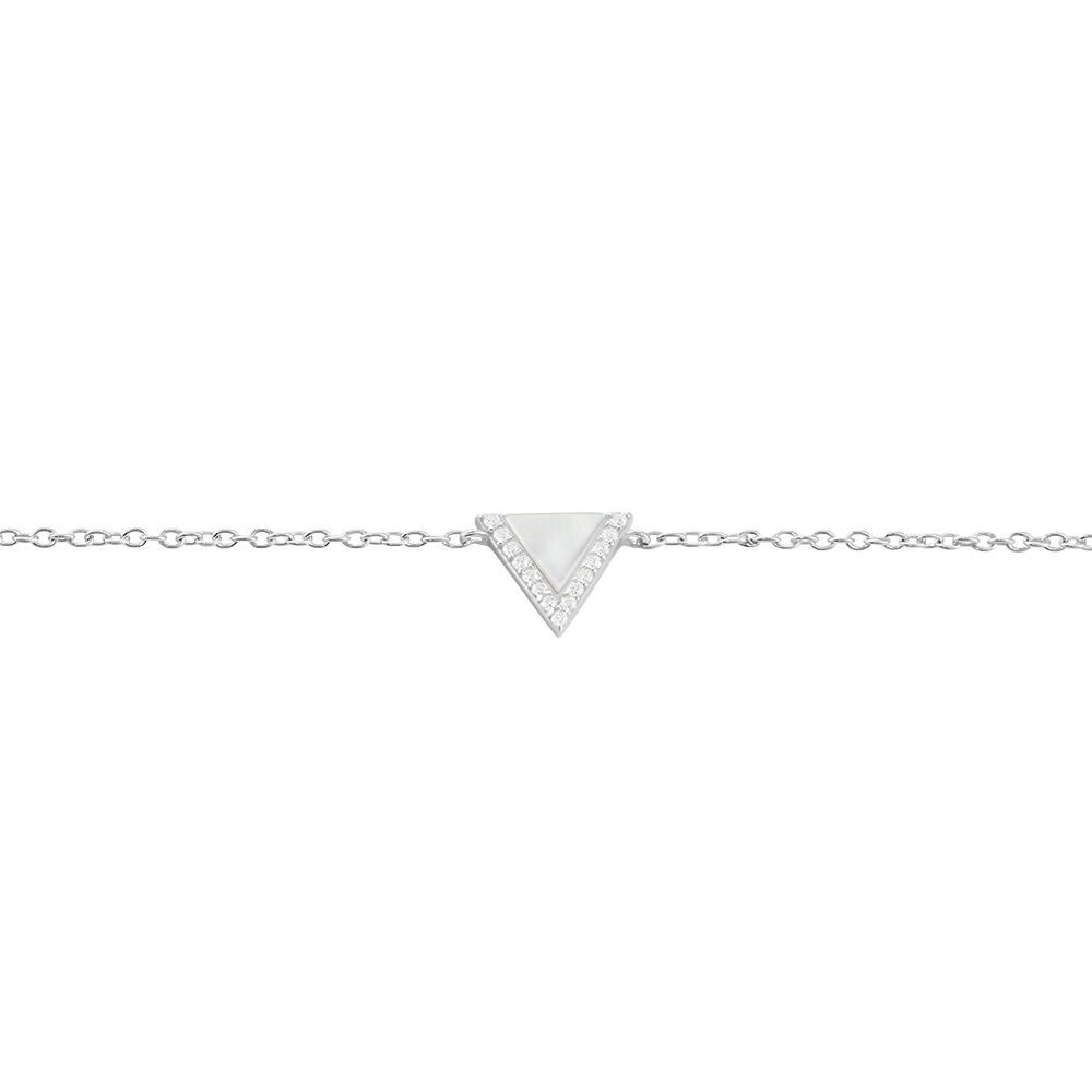Bracelet Moric Argent Blanc Oxyde De Zirconium Et Nacre - Bracelets chaînes Femme | Marc Orian