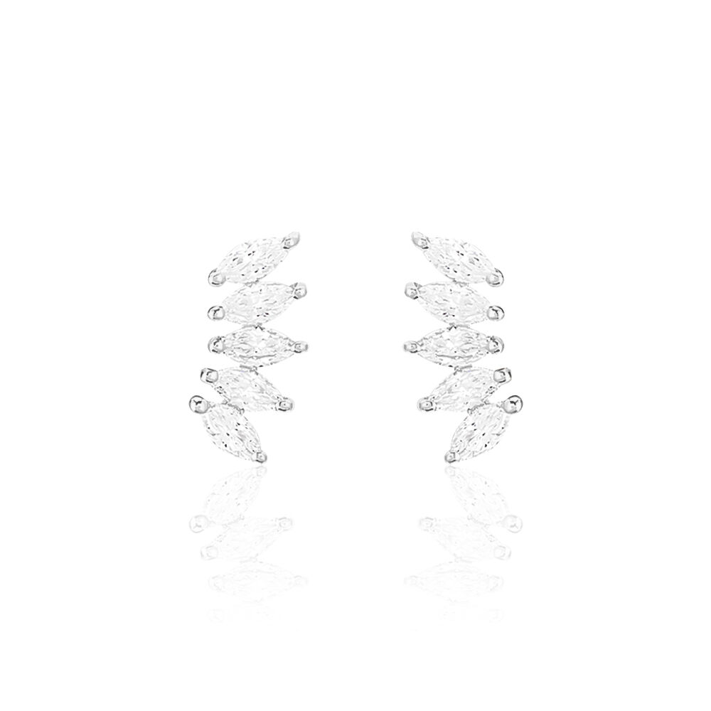 Bijoux D'oreilles Edma Or Blanc Oxyde De Zirconium - Piercings d'oreilles Femme | Marc Orian