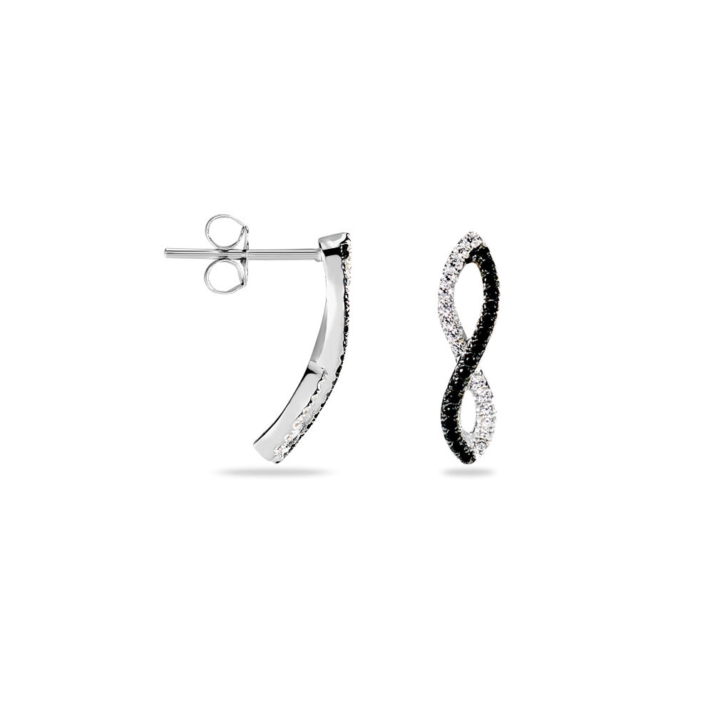 Boucles D'oreilles Argent Blanc Prudentia Oxyde De Zirconium - Puces Femme | Marc Orian