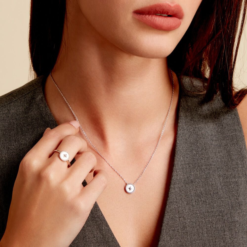Collier Izarra Argent Blanc Nacre - Colliers avec pierres Femme | Marc Orian