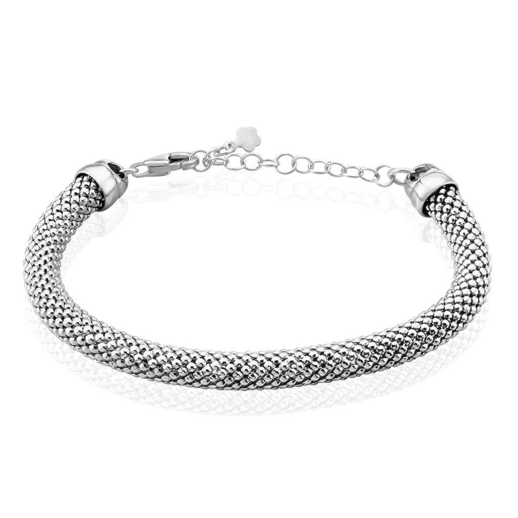 Bracelet Nahila Maille Popcorn Argent Blanc - Bracelets mailles Femme | Marc Orian