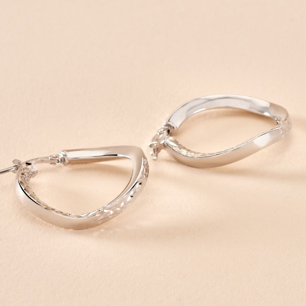 Cr&eacute;oles Moheli Argent Blanc - Cr&eacute;oles Femme | Marc Orian