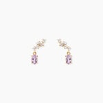 Boucles D'Oreilles Pendantes Celeste Or Jaune Am&eacute;thyste Oxyde De Zirconium - Pendantes Femme | Marc Orian