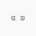 Boucles D'oreilles Puces Eden Serti Pneu Or Blanc Oxyde De Zirconium - Puces Femme | Marc Orian