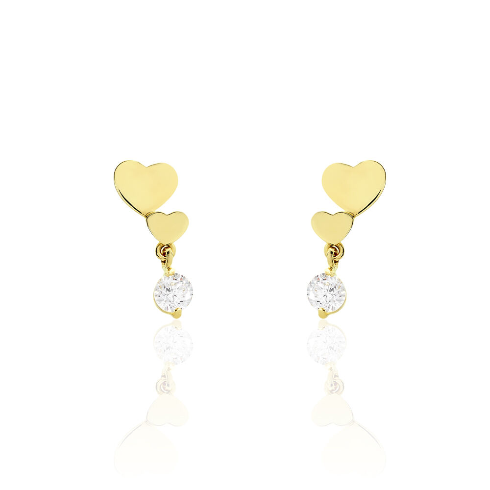 Boucles D'oreilles Pendantes Rihabe Or Jaune Oxyde De Zirconium - Pendantes Femme | Marc Orian