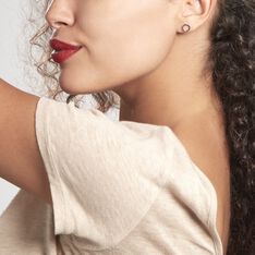 Boucles D'oreilles Puces Daniela Argent Blanc - Clous d'oreilles Femme | Marc Orian