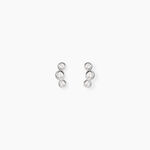 Boucles D'Oreilles Puces Flor Argent Blanc Oxyde De Zirconium - Puces Femme | Marc Orian
