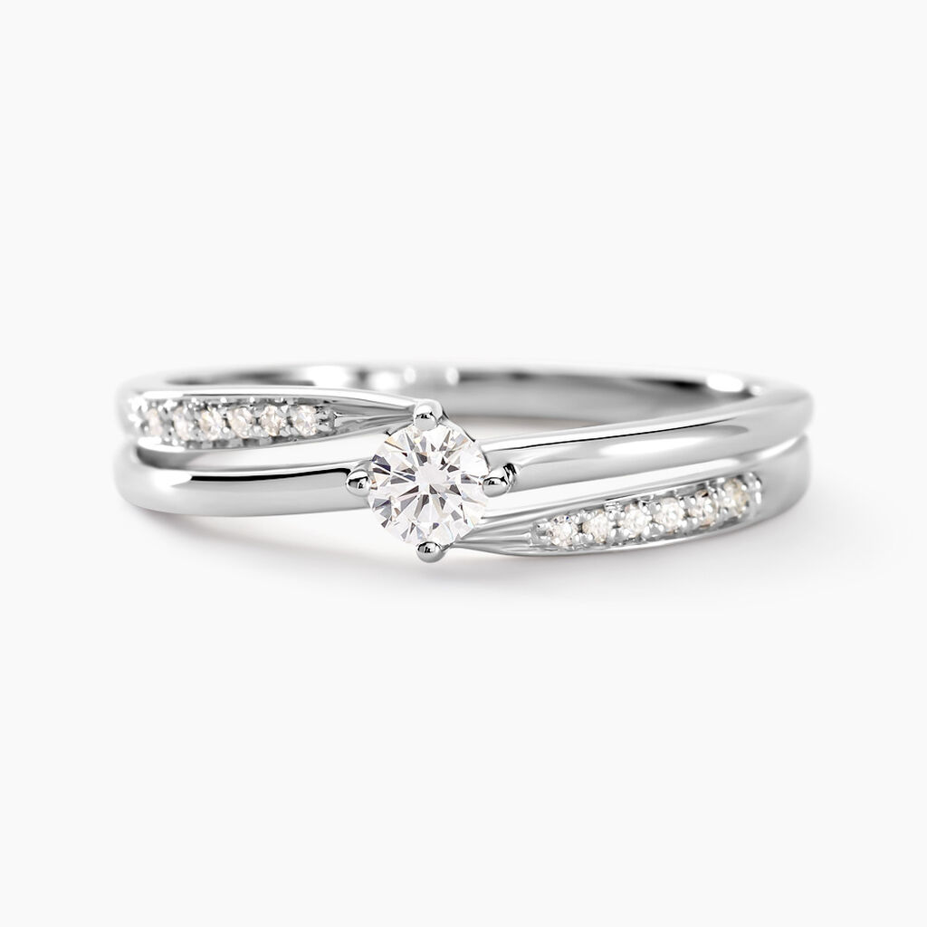 Bague Selene Or Blanc Diamant - Bagues Solitaire Femme | Marc Orian
