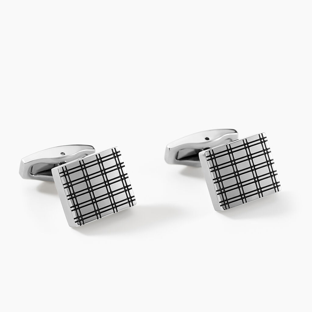 Boutons De Manchettes Jourdan Athos Acier Argenté - Boutons de manchette Homme | Marc Orian