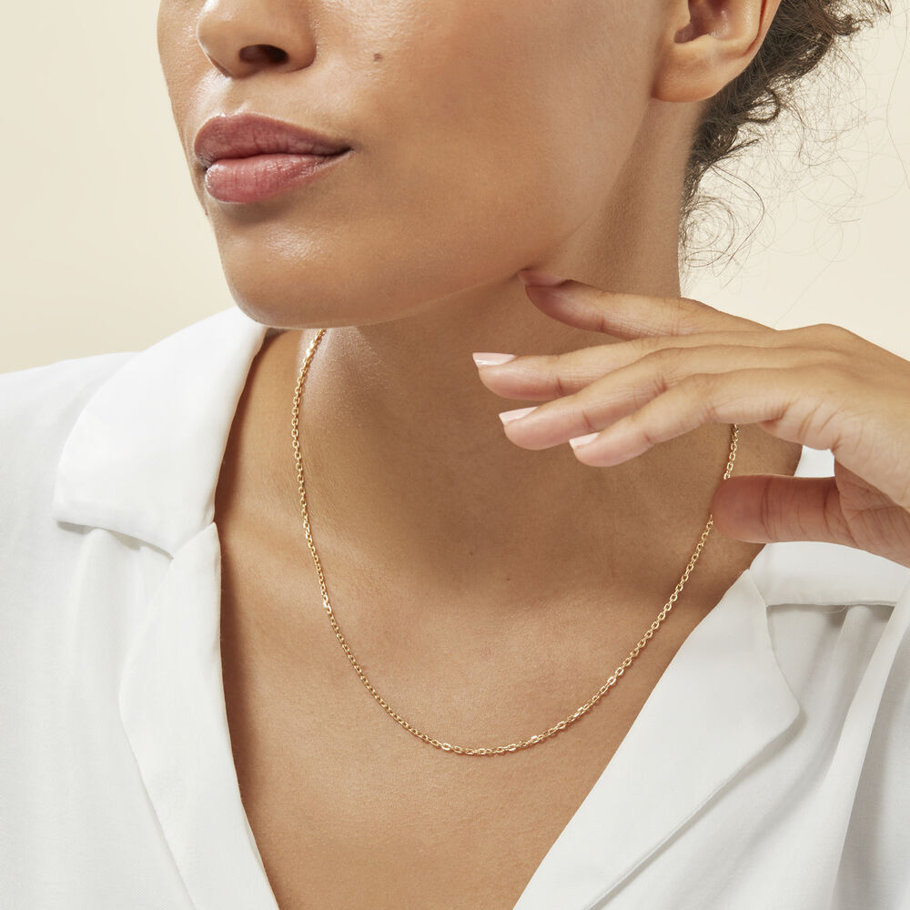 Chaîne Igoa Maille Forçat Diamantee Or Jaune - Colliers ras du cou Femme | Marc Orian