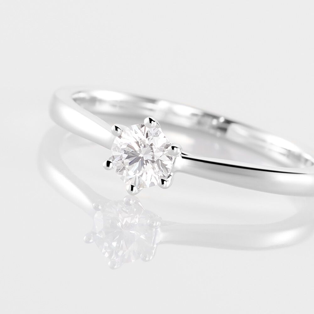 Bague Solitaire Athena Or Blanc Diamant - Parures de mariage Femme | Marc Orian